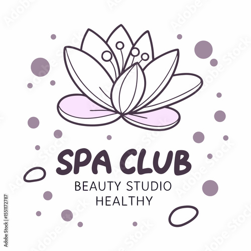 Elegant wellness logo design featuring a lotus flower and subtle color palette