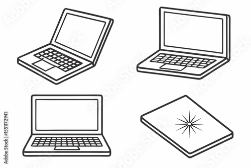 Versatile Isometric Laptop Vector Graphics for Professional Business Presentations and E-Commerce