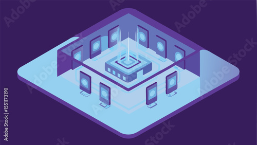 Multi device identity sync room with central glowi