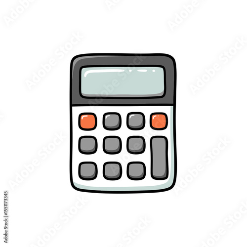 Simple Hand Drawn Calculator Doodle Vector Illustration for Math and Business Calculations in Education and Finance Accounting and Budgeting Tool Symbol Icon Asset Design Element