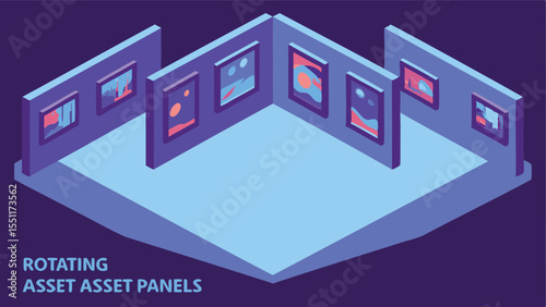 Nft collection gallery with rotating asset panels