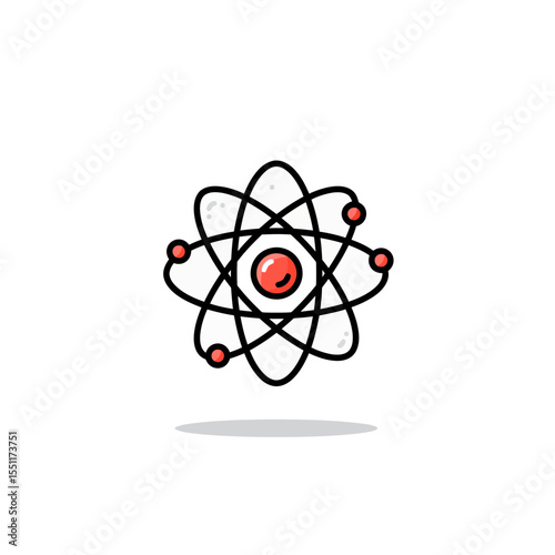 Abstract Hand Drawn Atom Model Icon Vector Doodle Illustration Science Technology Research Innovation Education Chemistry Physics Biology Study Discover Explain Knowledge Theory