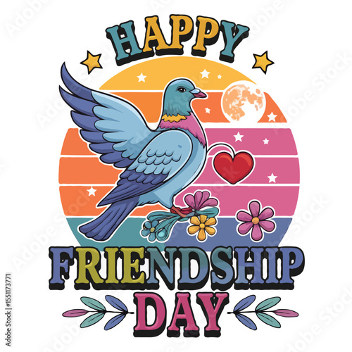 Friendship Day Vector Design Featuring Abstract Shapes and Vibrant RGB Colors Ideal for Greeting Cards Social Media Posts and Promotional Materials Related to Friendship