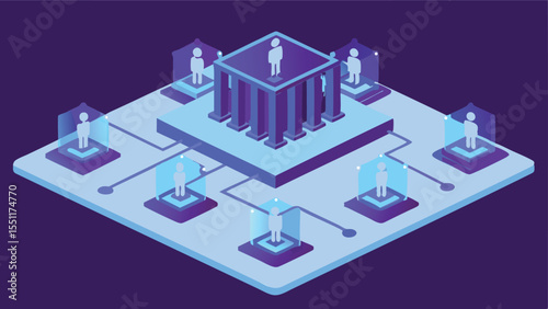 Personal data architecture map with nodes linking