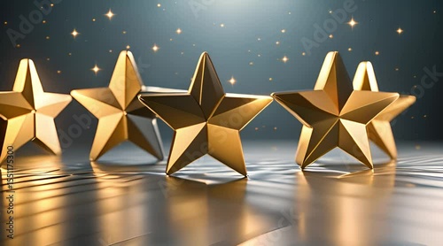 Sparkling Golden Stars: Five Star Rating Excellence