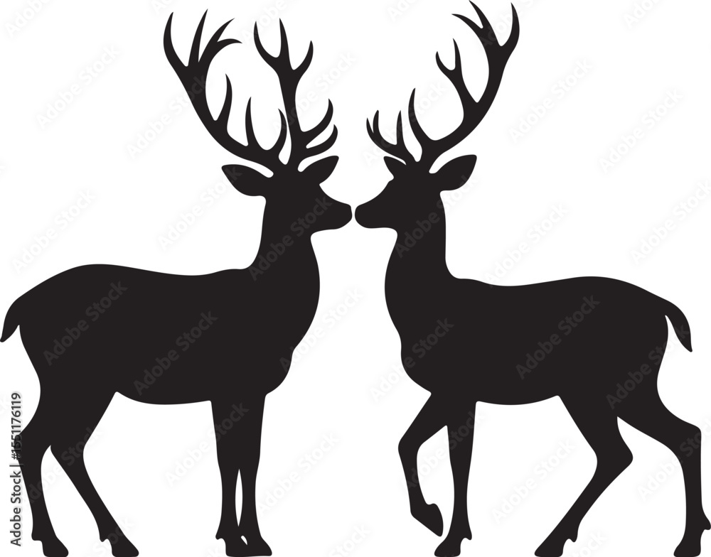 Obraz premium Majestic Deer Silhouette Bundle