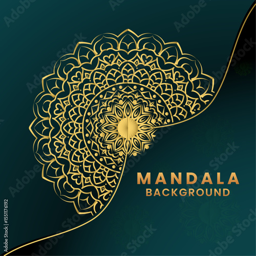 A luxurious mandala design with intricate details and rich golden accents, symbolising elegance and harmony.