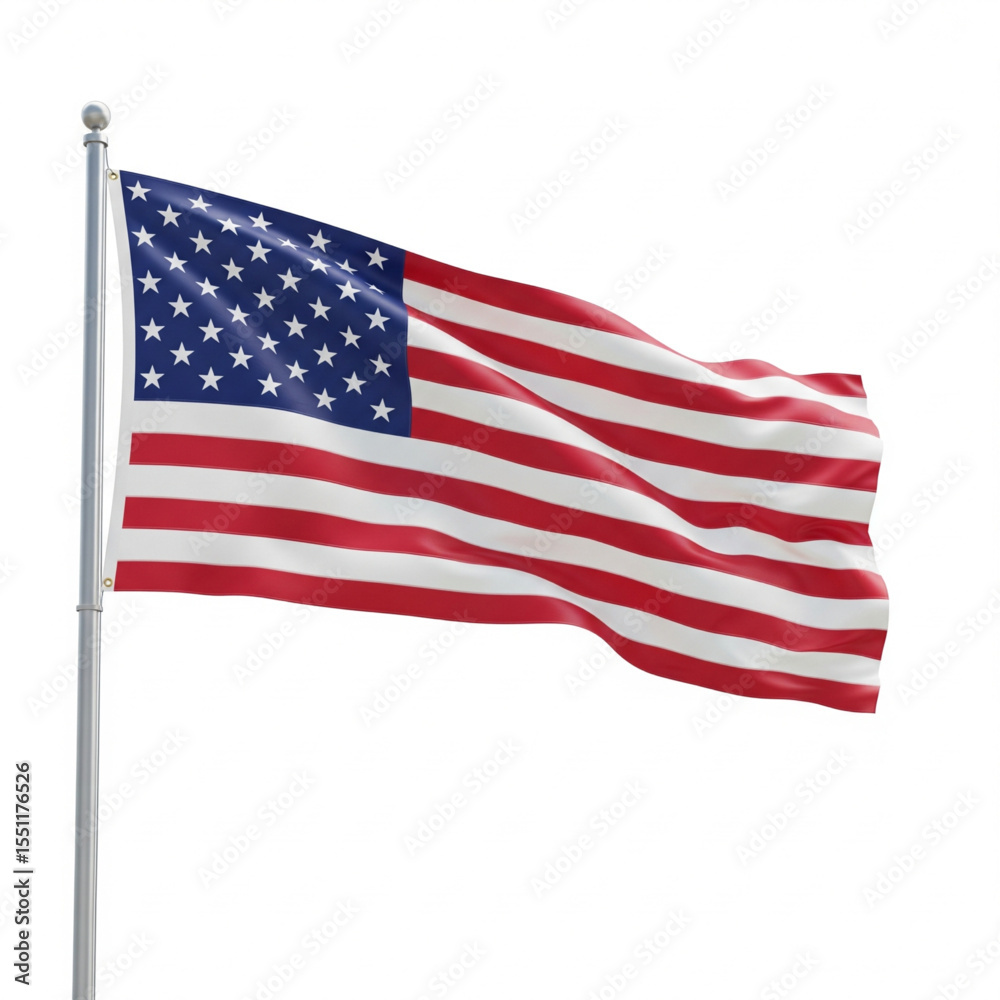 Fototapeta premium american flag isolated on white