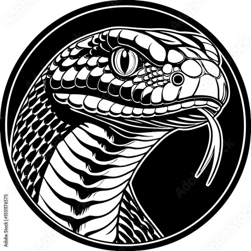 snake (linocut style)