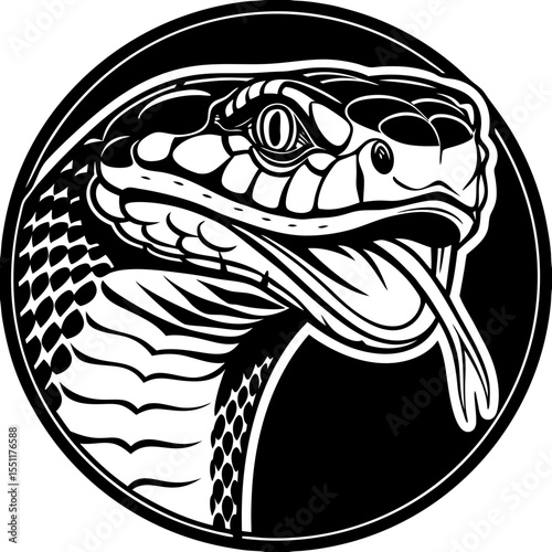 snake (linocut style)