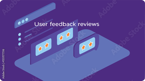 User feedback review screen with glowing ratings