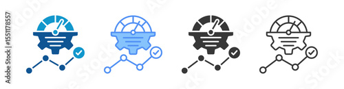Efficiency Icon Set Multiple Style Collection