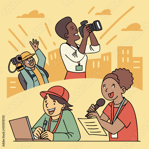 Diversity in Media Professions: Illustrative Representation of Varied Roles and People