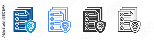 Policy Icon Set Multiple Style Collection