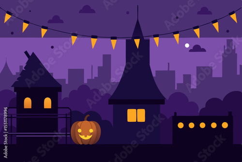 halloween background with castle