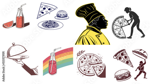 Food and Beverage Icons – Restaurant, Cooking, and Eating Out