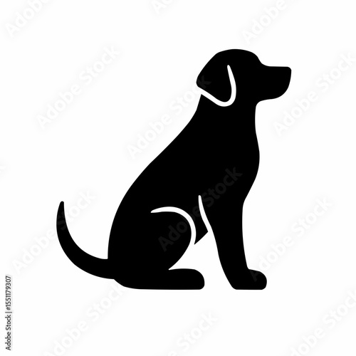 Black cat and dog silhouettes, a cute animal vector illustration