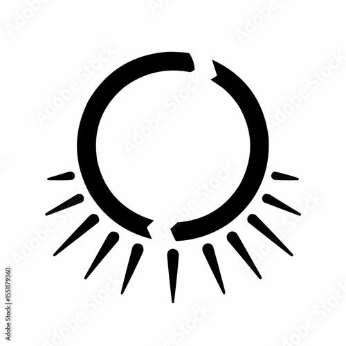 Vector illustration of a circular saw symbol, a round icon of a circle of circles design element