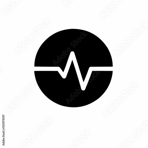 Heartbeat graph and icon on an internet button symbolize business growth and medical success with a clear, upward-pointing arrow design