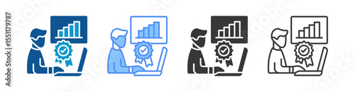 Monitoring Icon Set Multiple Style Collection