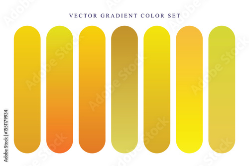 Yellow Orange Gradient Bar Vector Color palette