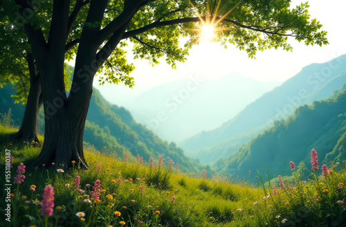 sunset in the mountains