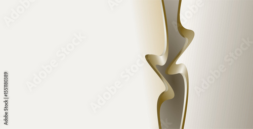 Abstract brown gold gradient empty space and curved lines design as background inspiration