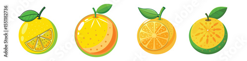 Ugli Fruit Flat Style Tropical Citrus Vector Illustration