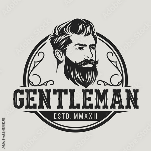 Beard Logo Vector Illustration, Barbershop Logo template, Haircut men vector Free Vector