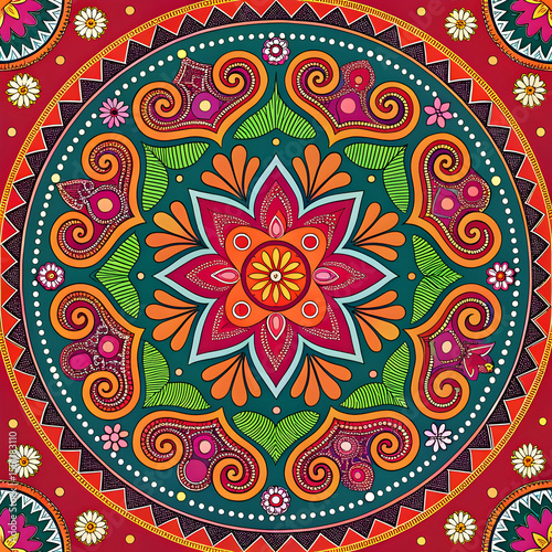 vibrant pakistani truck art pattern forming a man