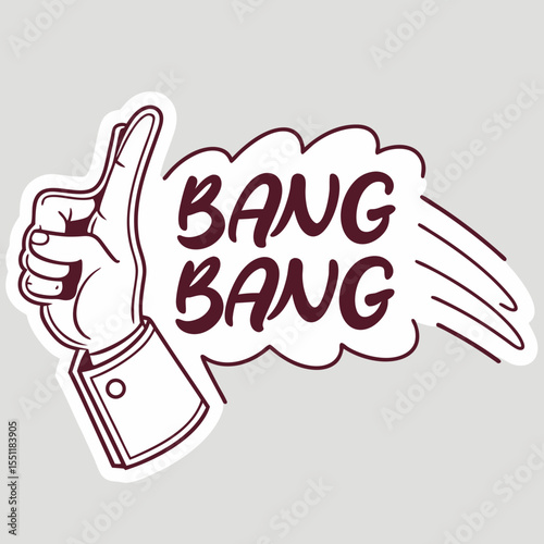 Energetic hand gesture with dynamic text suggesting impact and motion effect