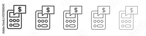 Accounting Calculator icon outline ilustration vector symbol