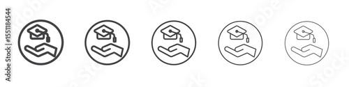 Accessible or free education icon outline ilustration vector symbol