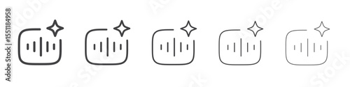 Ai audio icon outline ilustration vector symbol