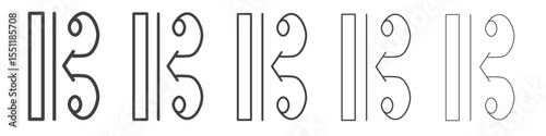 alto clef icon outline ilustration vector symbol