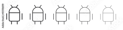 Android icon outline ilustration vector symbol