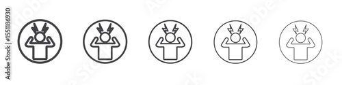 Anxiety icon outline ilustration vector symbol