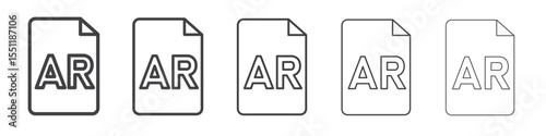 AR File Document Icon outline ilustration vector symbol