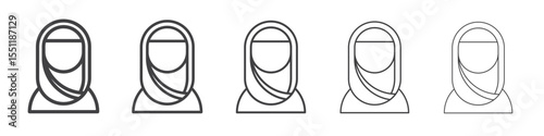 Arab woman icon outline ilustration vector symbol