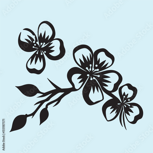 Cherry Blossom Flower Silhouette 