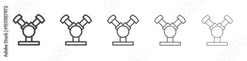Automatic irrigation sprinklers icon outline ilustration vector symbol