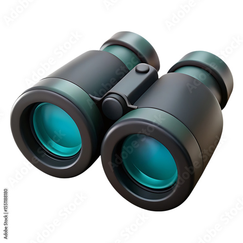 3d rendered binoculars isolated on transparent background