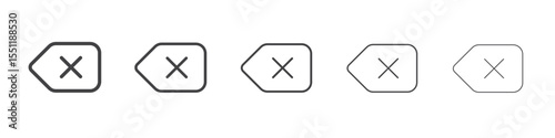 Backspace icon outline ilustration vector symbol