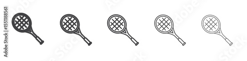 Badminton racquet icon outline ilustration vector symbol