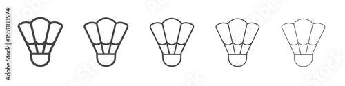 badminton shuttle icon outline ilustration vector symbol