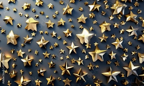 Golden Stars Pattern on Dark Background Animation