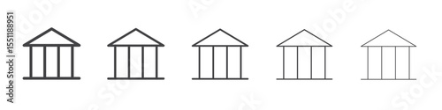 Bank icon outline ilustration vector symbol