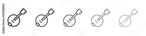 banjo icon outline ilustration vector symbol