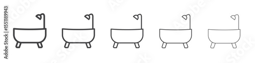 Bath tub icon outline ilustration vector symbol