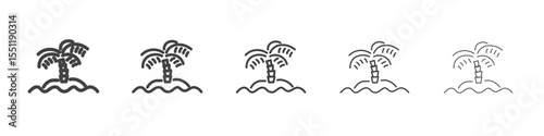 Beach icon outline ilustration vector symbol